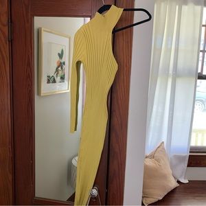 Asymmetric sweater maxi dress